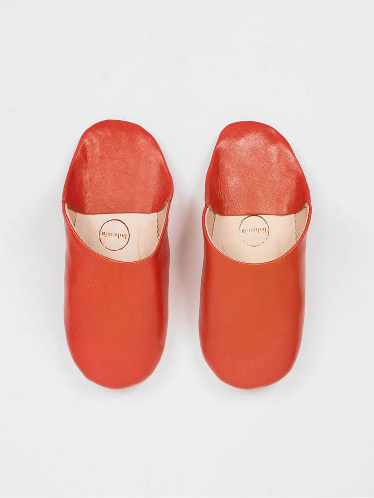 Moroccan Babouche Basic Slippers, Burnt Orange