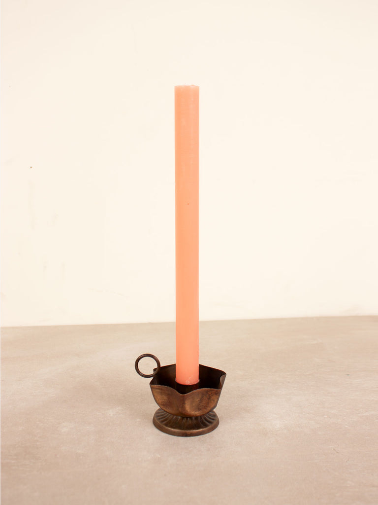 Frill candleholder with peach candle