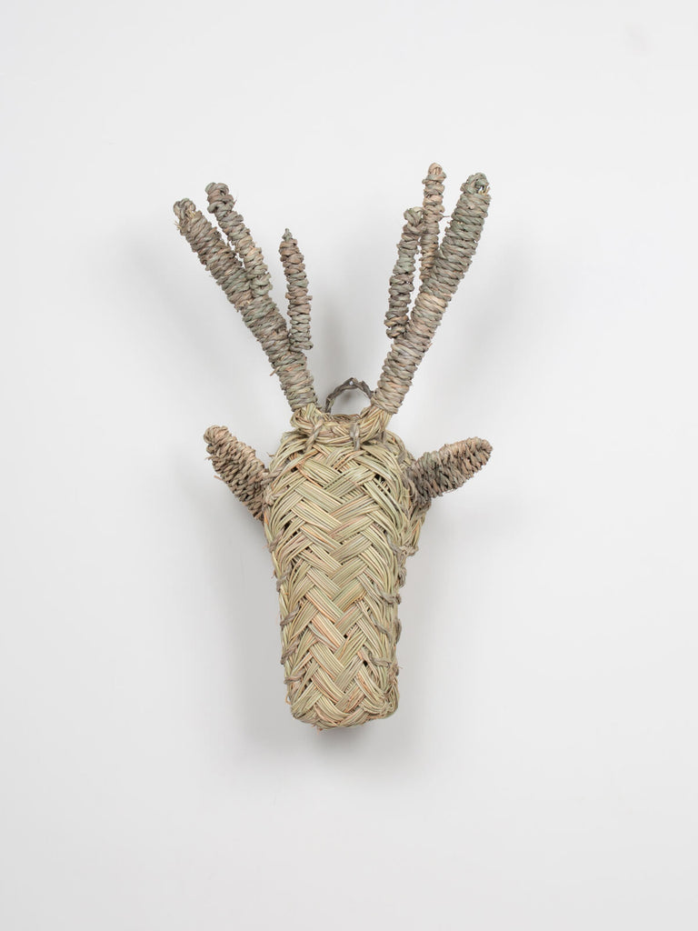 Wall mounted woven animal wall head stag