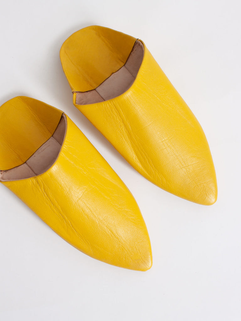 Moroccan Classic Pointed Babouche Slippers, Sunflower - Bohemia Design