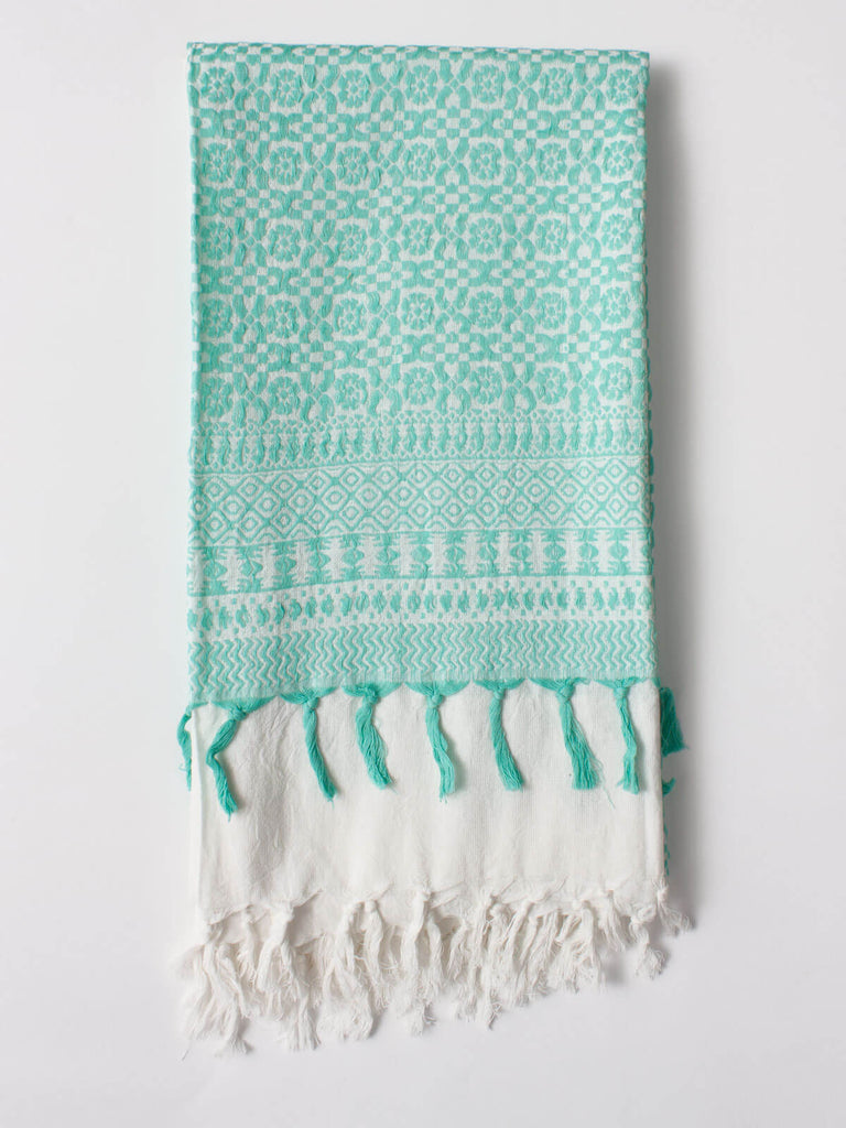 Embroidered Scarves, Mint - Bohemia Design