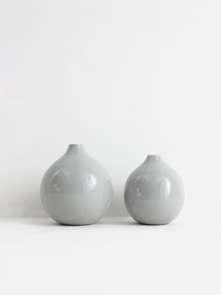 Grey Enamel Ball Vase (Slight Seconds) - Bohemia Design