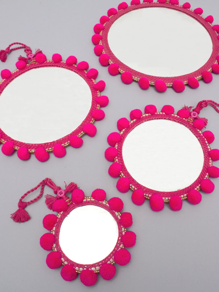 Pom Pom Mirrors, Pink - Bohemia Design