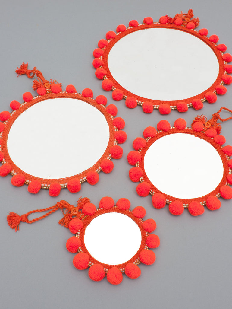 Pom Pom Mirrors, Orange - Bohemia Design
