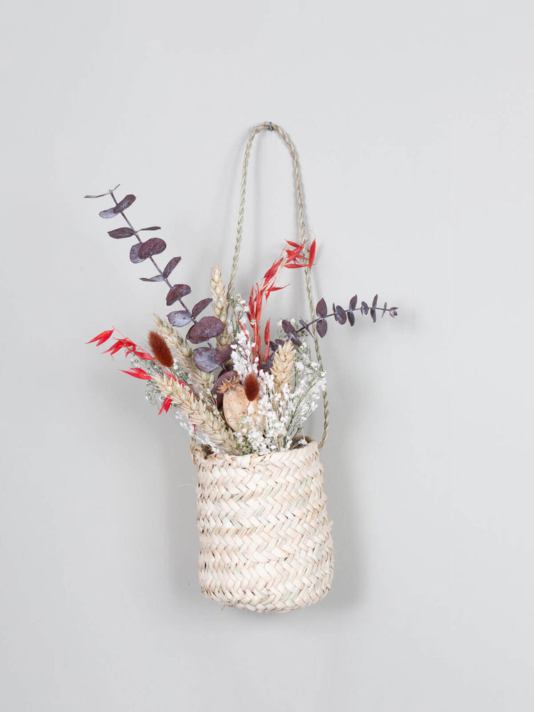 Mini Hanging Pot woven from natural palm leaf