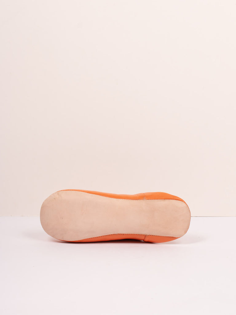 Soft natural leather sole on a Moroccan Babouche Slipper