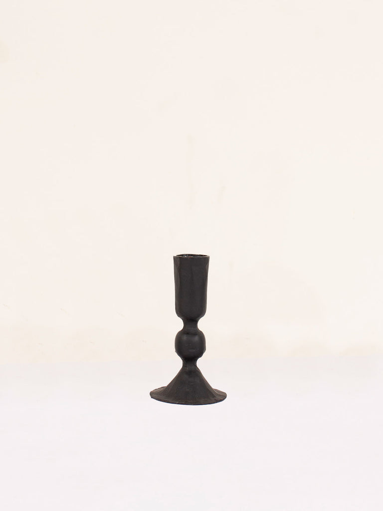 Medium black metal Austen candleholder by Bohemia Design