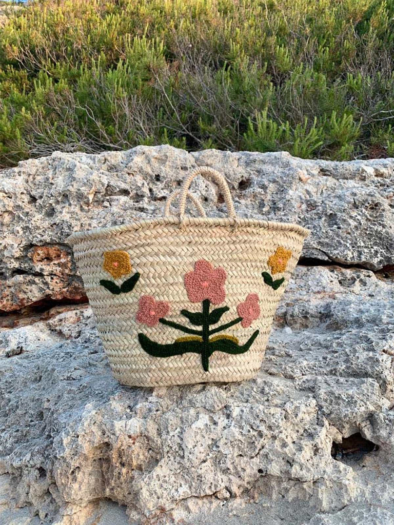 Bohemia Design Hand Embroidered Basket Posy