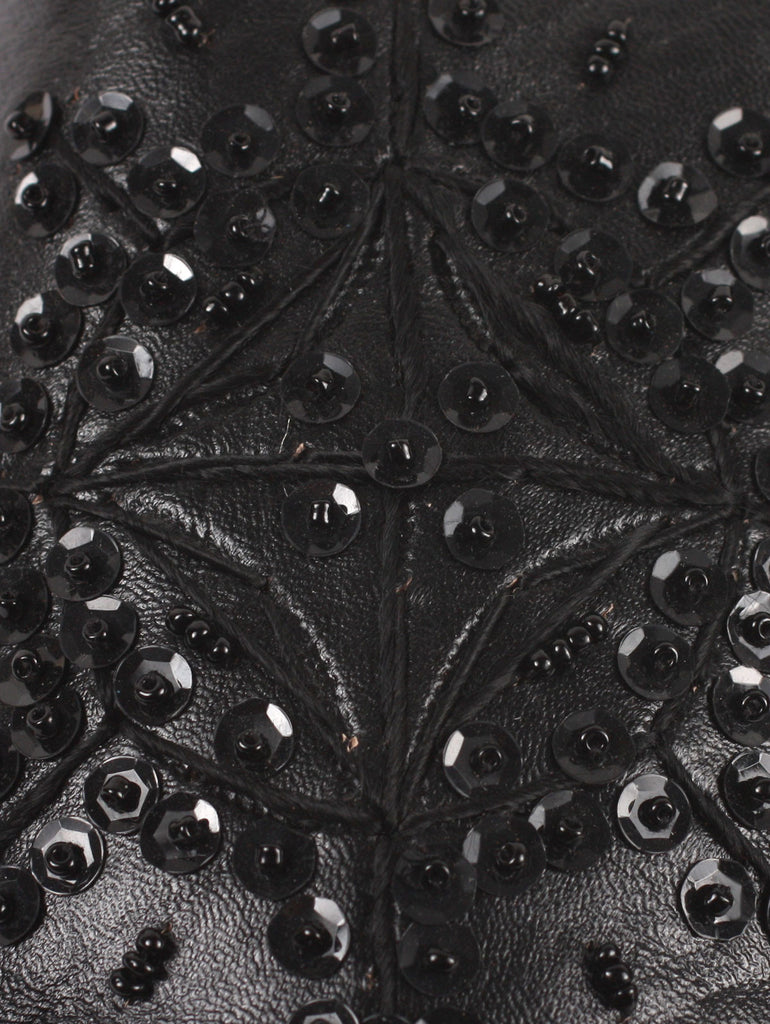 Moroccan Babouche Sequin Slippers, Black - Bohemia Design
