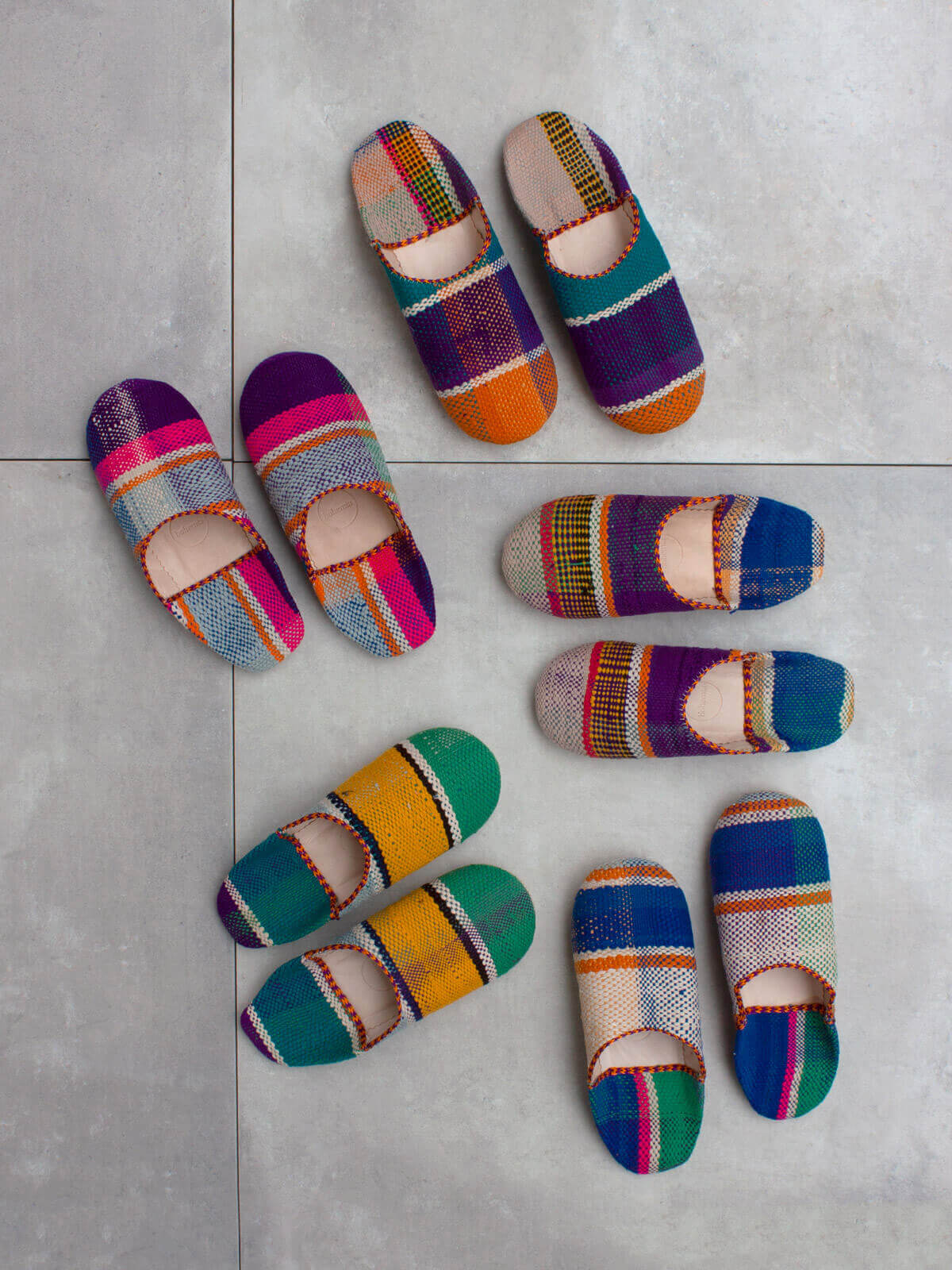 Moroccan Boujad Basic Babouche Slippers, Souk Day Weave