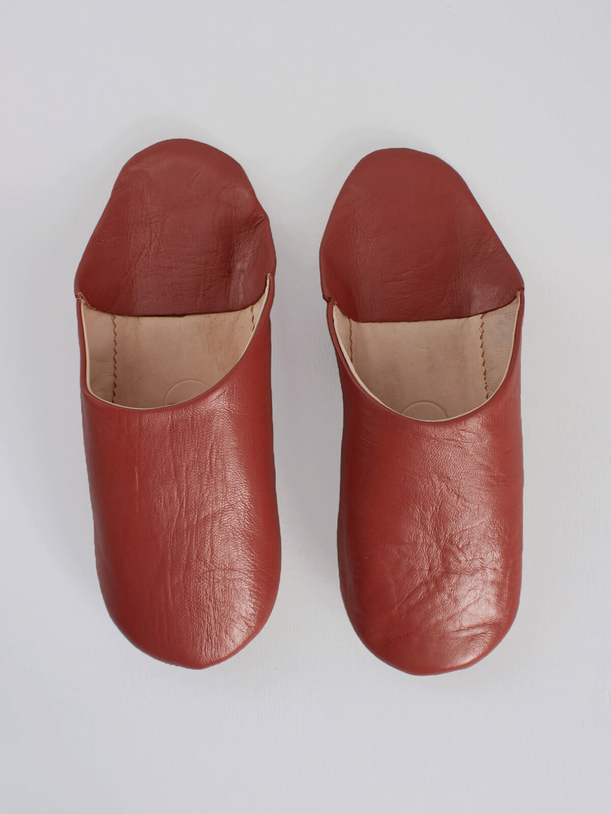 Moroccan Mens Babouche Slippers, Terracotta