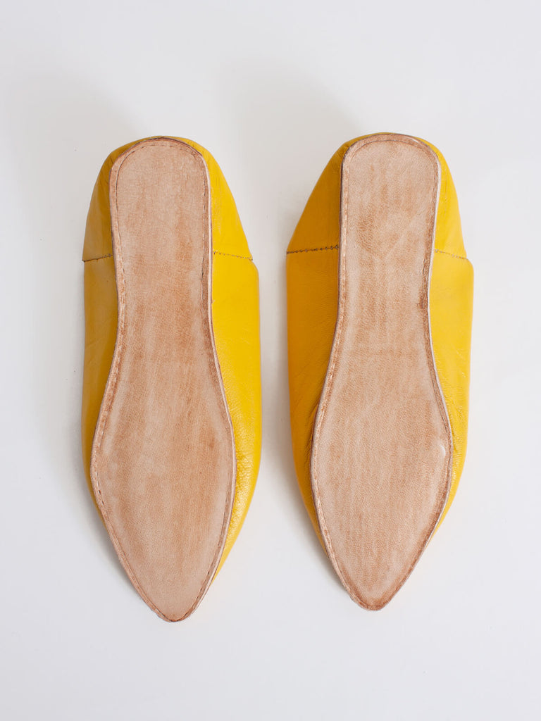 Moroccan Classic Pointed Babouche Slippers, Sunflower - Bohemia Design