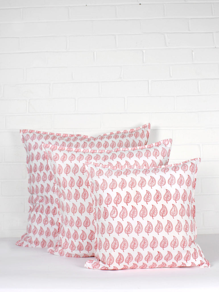 Leaf Cushions, Coral - Bohemia Design