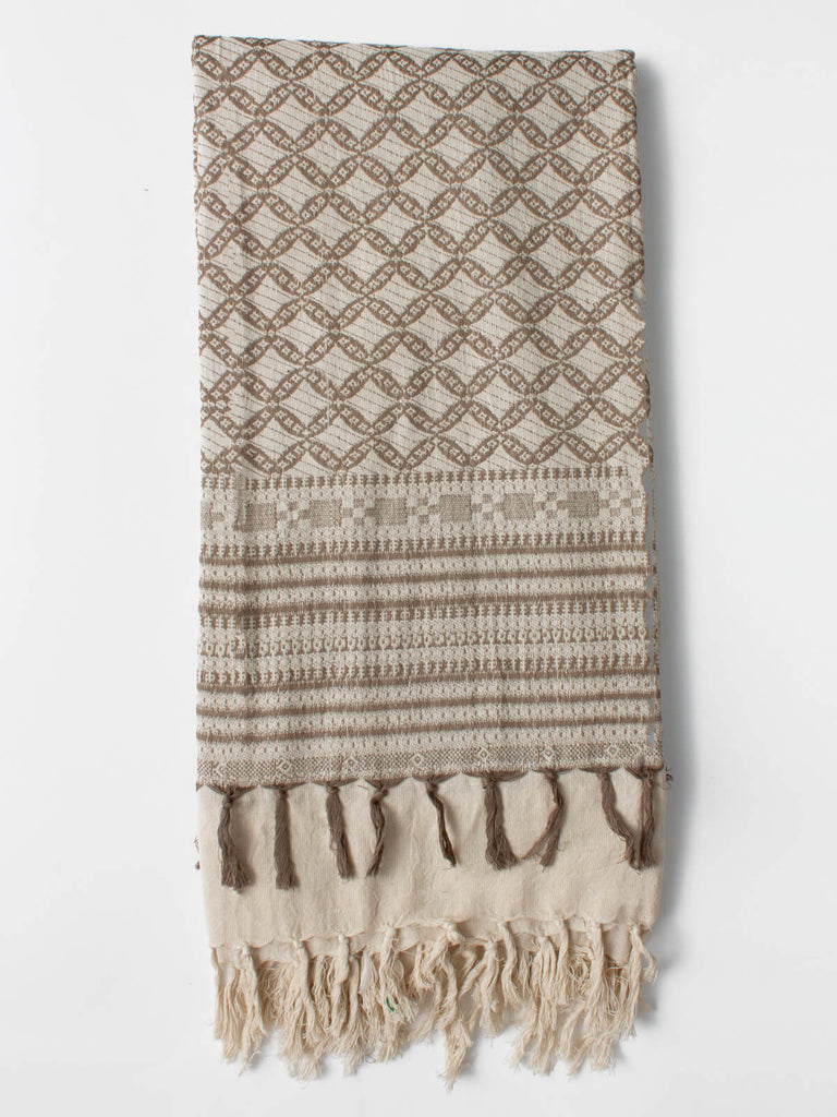 Embroidered Scarves, Taupe - Bohemia Design