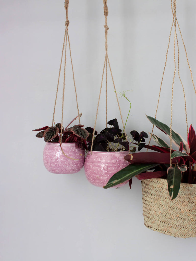 Enamel Hanging Planter, Lilac - Bohemia Design