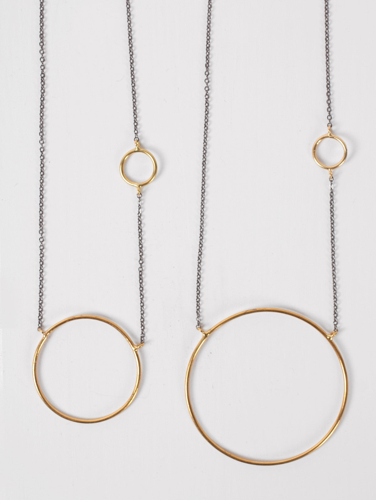 Gold Juno Necklaces with Oxidised Chain