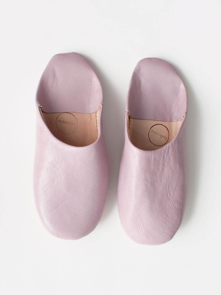 Moroccan Babouche Basic Slippers, Vintage Pink - Bohemia Design