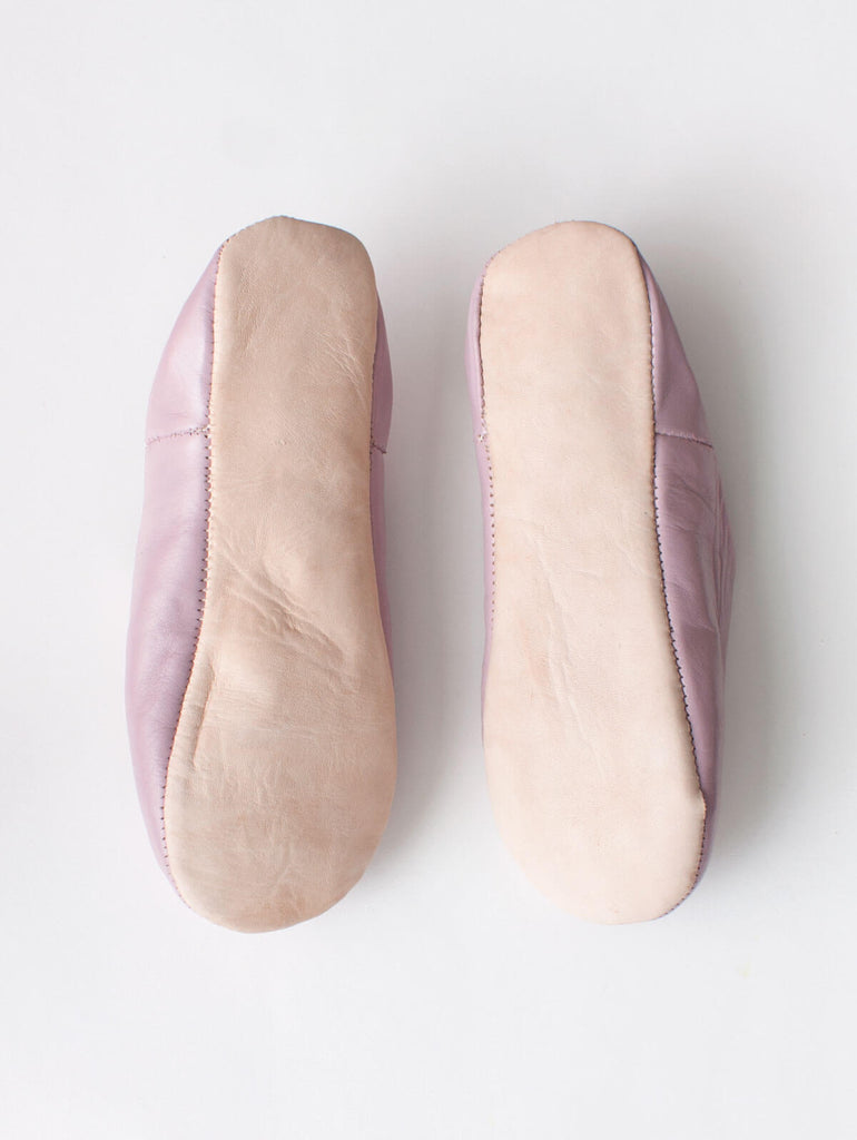 Moroccan Babouche Basic Slippers, Vintage Pink - Bohemia Design