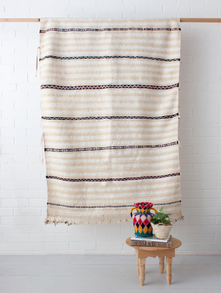 Vintage Moroccan Handira Blanket No. 147 - Bohemia Design