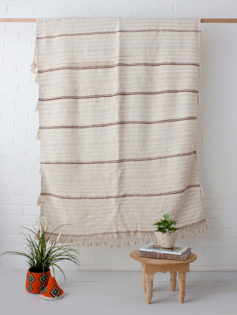 Vintage Moroccan Handira Blanket No. 148 - Bohemia Design