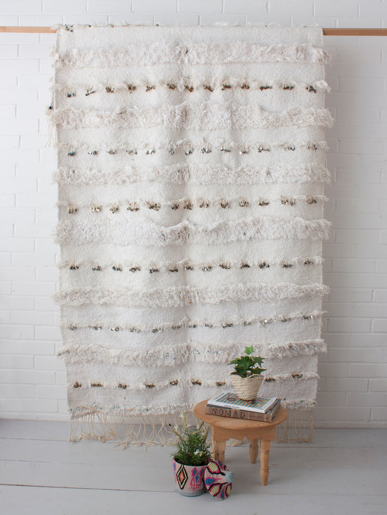 Vintage Moroccan Handira Blanket No. 149 - Bohemia Design
