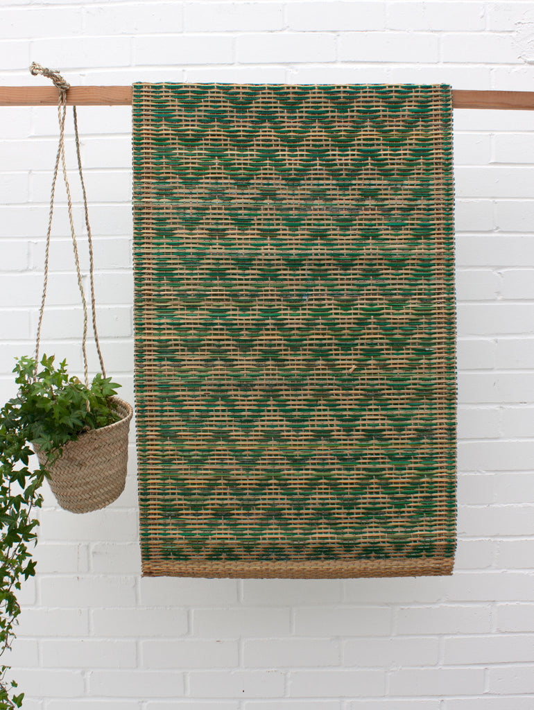 Woven Moroccan Mat, Green - Bohemia Design