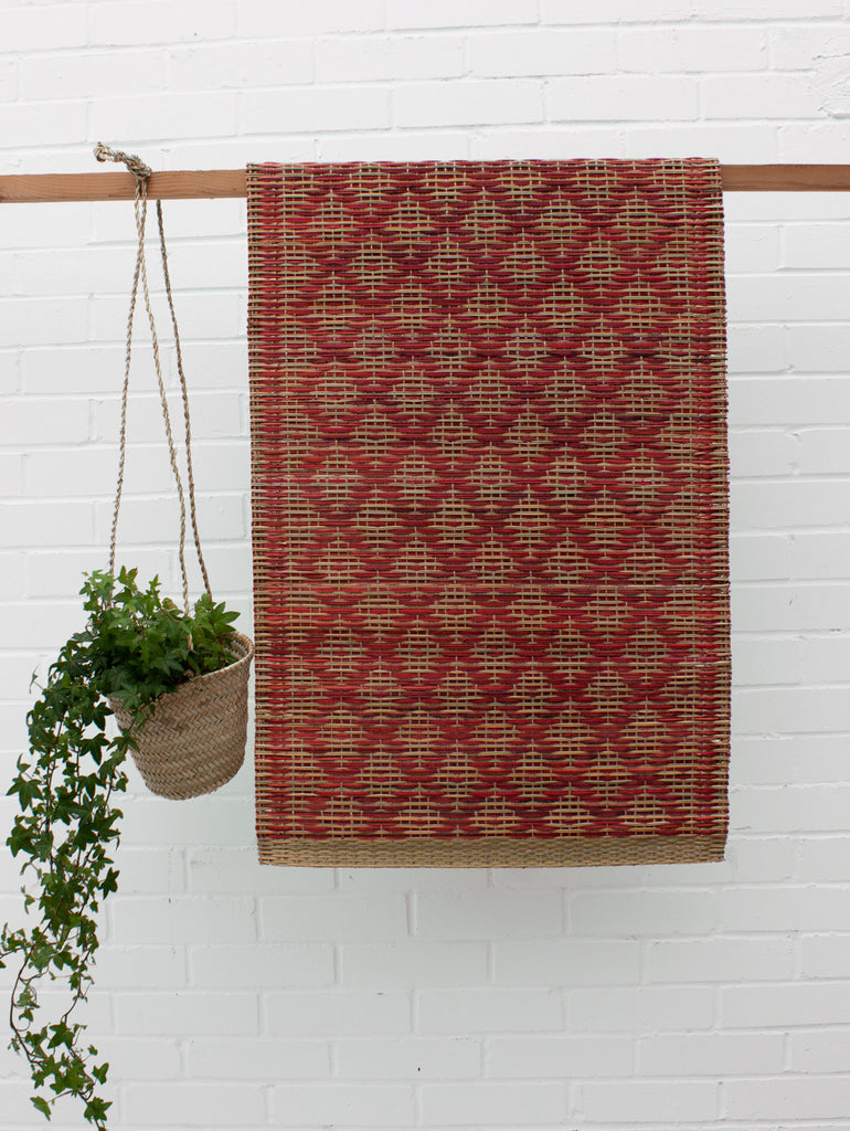Woven Moroccan Mat, Red - Bohemia Design