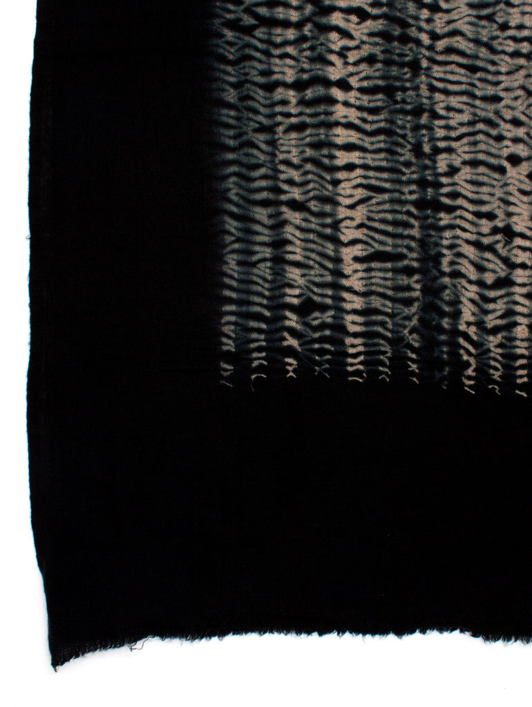Shibori Tie Dye Merino Wool Scarf, Black - Bohemia Design