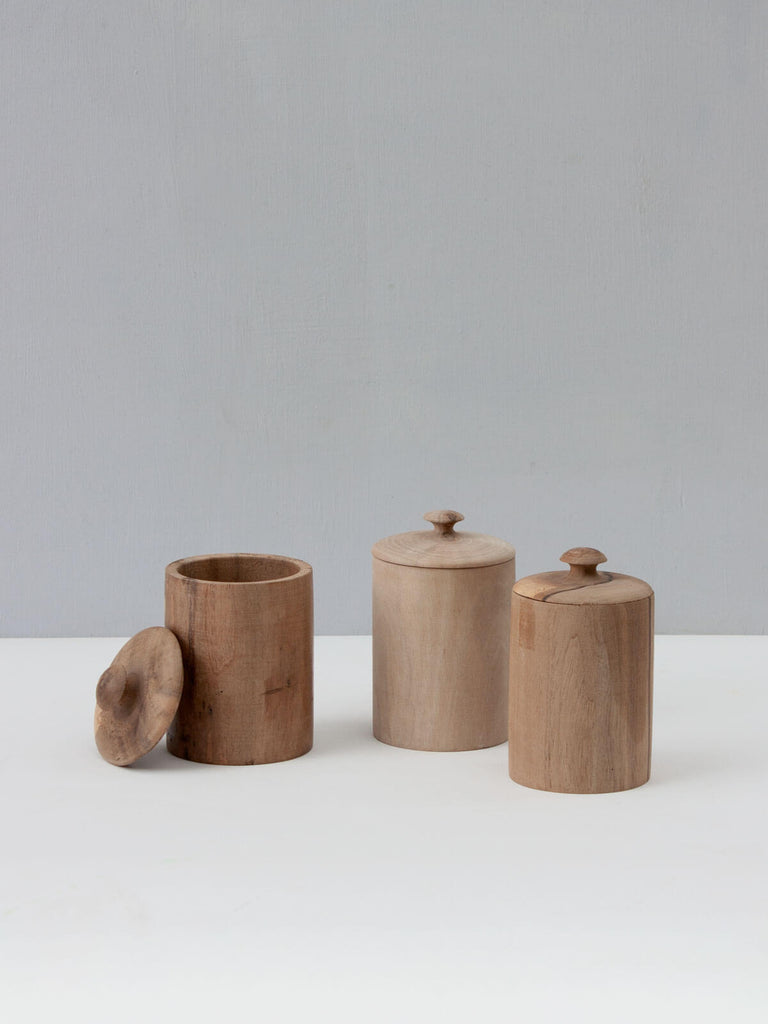 Walnut Wood Lidded Pot | Bohemia Design