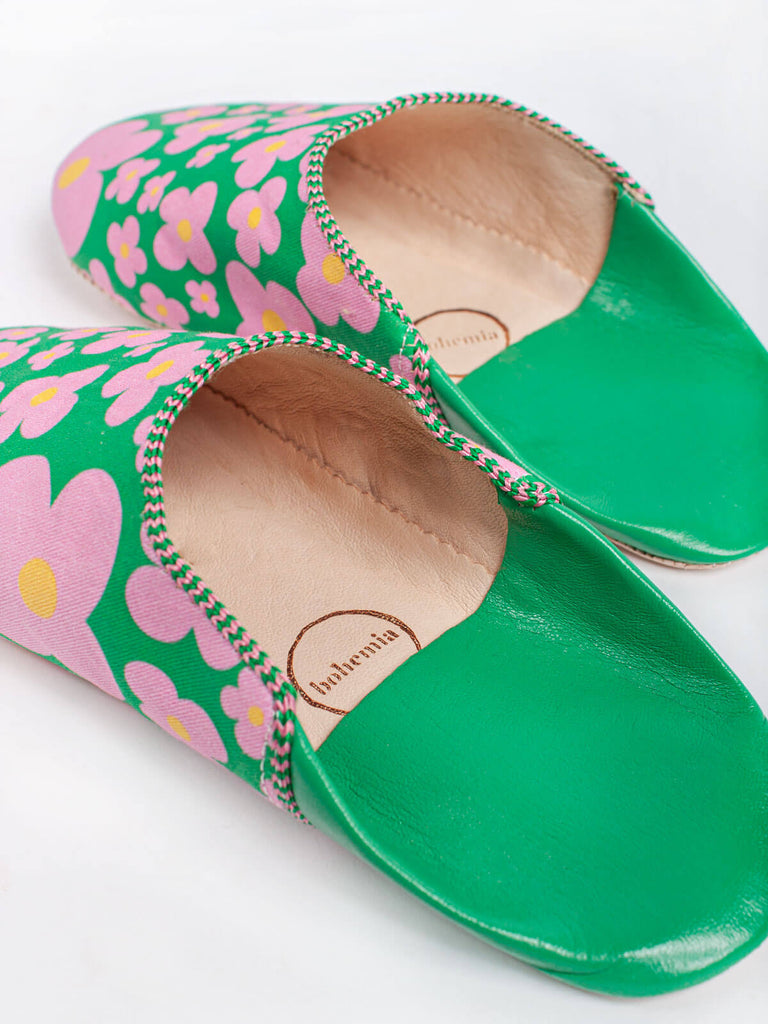 Bohemia Design Margot green floral babouche slippers
