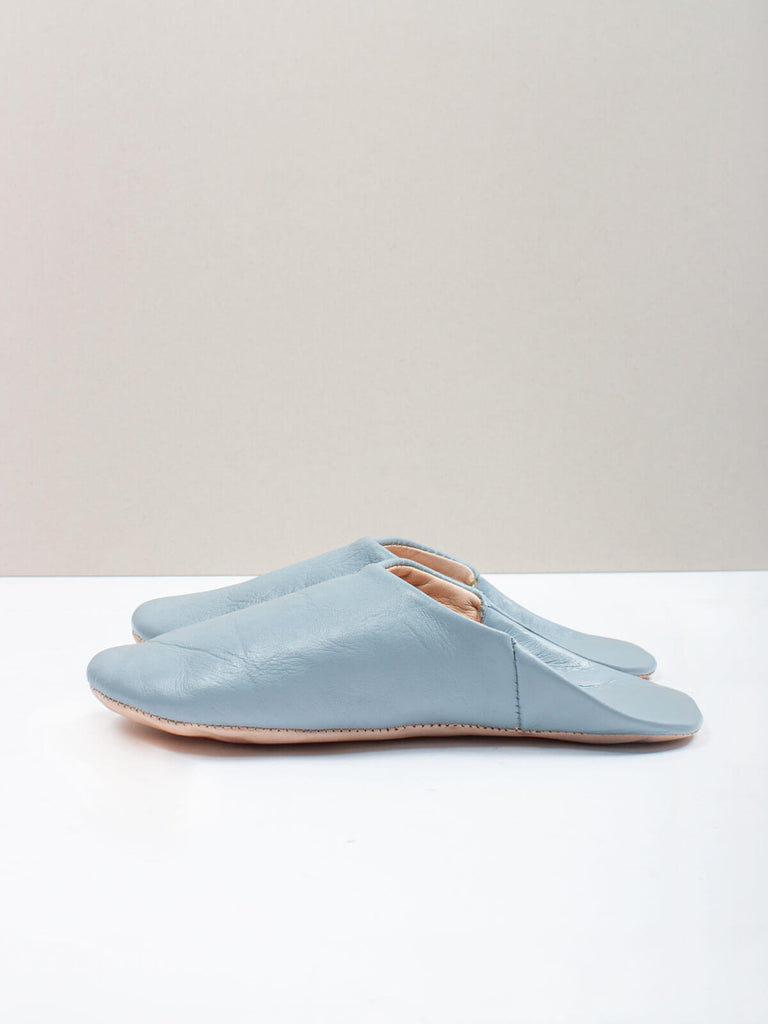 Moroccan Babouche Basic Slippers, Pearl Grey | Bohemia Design