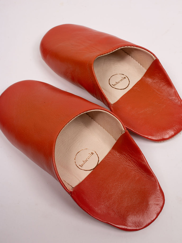 Bohemia design burnt orange Moroccan babouche slippers