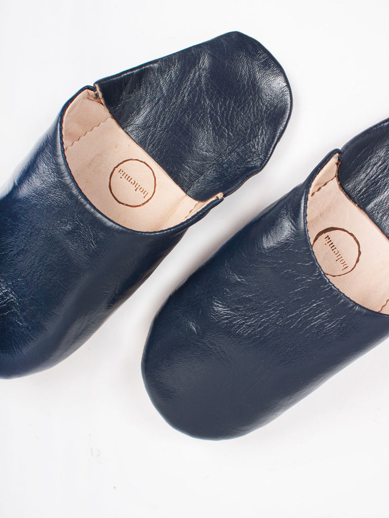 Bohemia Design mens Moroccan babouche slippers in indigo leather