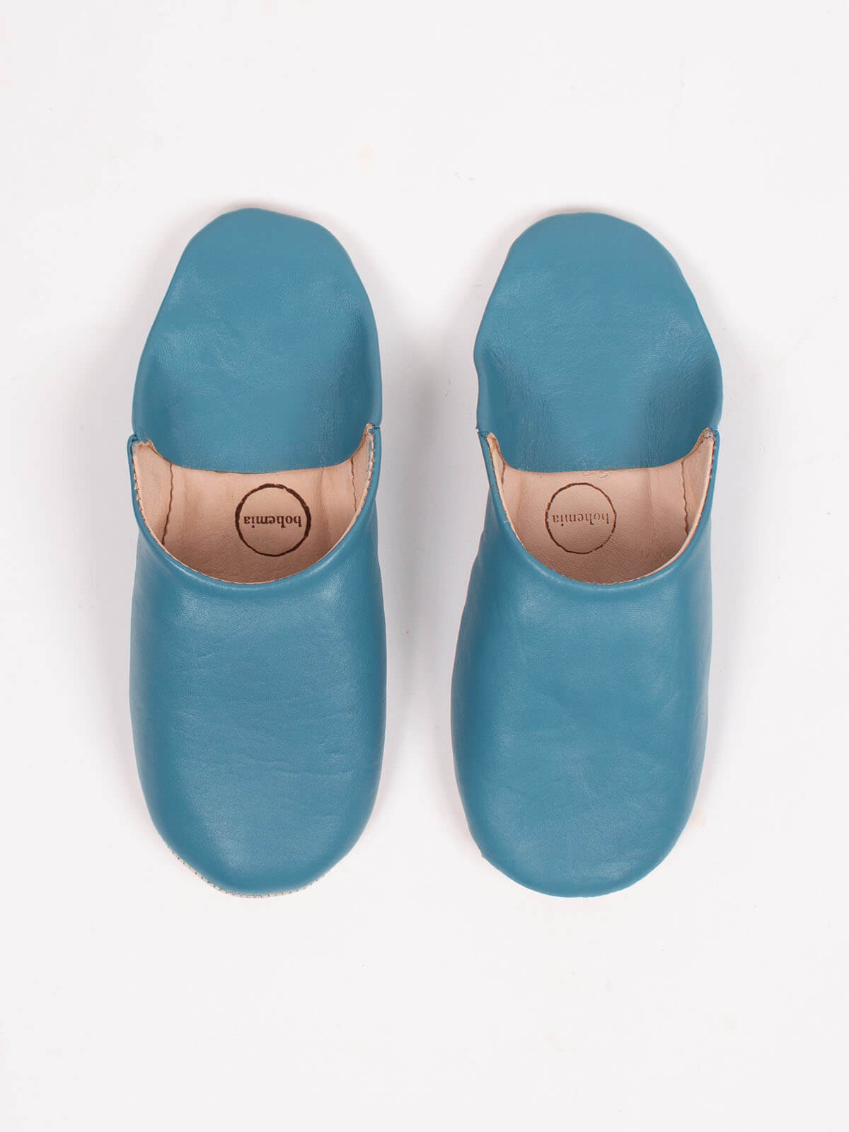 Moroccan Mens Babouche Slippers, Blue Grey