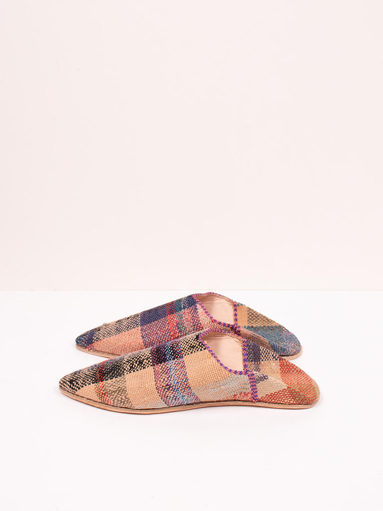 Bohemia design Moroccan babouche boujad slippers in Agafay Check
