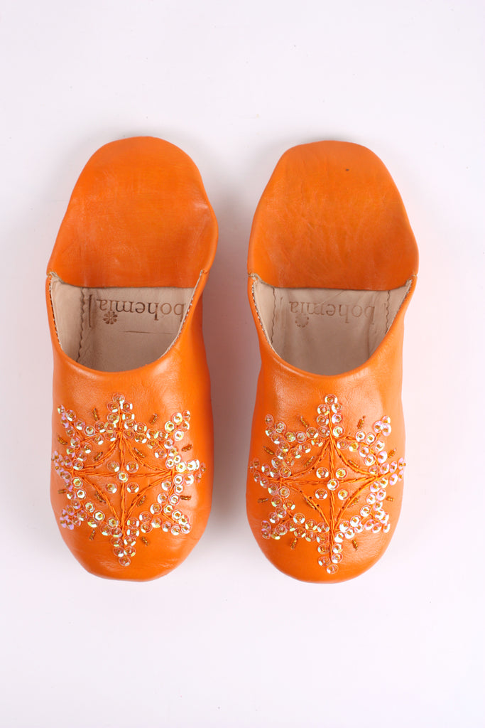 Moroccan Babouche Sequin Slippers Slight Seconds, Medium (Assorted Colours) - Bohemia Design