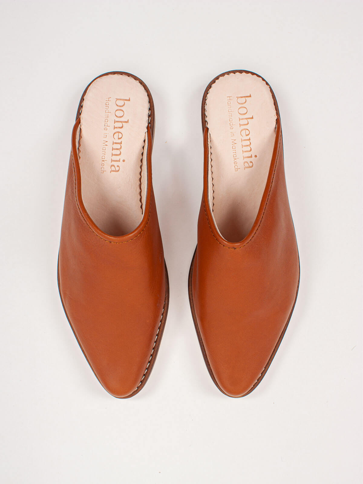 Tan Leather Mules, Slight Seconds