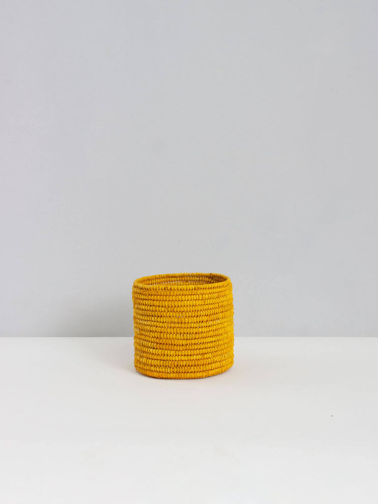 Raffia Storage Pots, Yellow - Bohemia Design