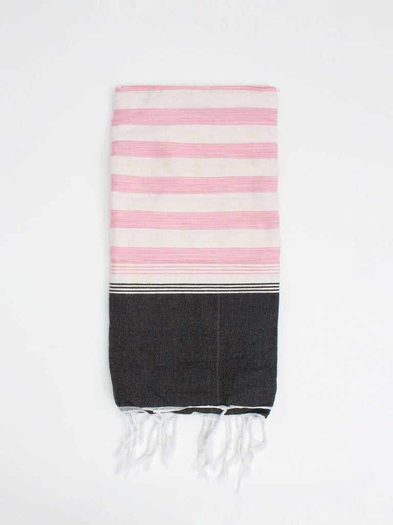 Moroccan Fouta Hammam Towel, Pale Pink - Bohemia Design