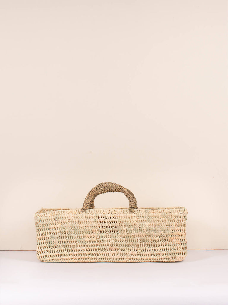 Large long open weave storage basket by Bohemia Design