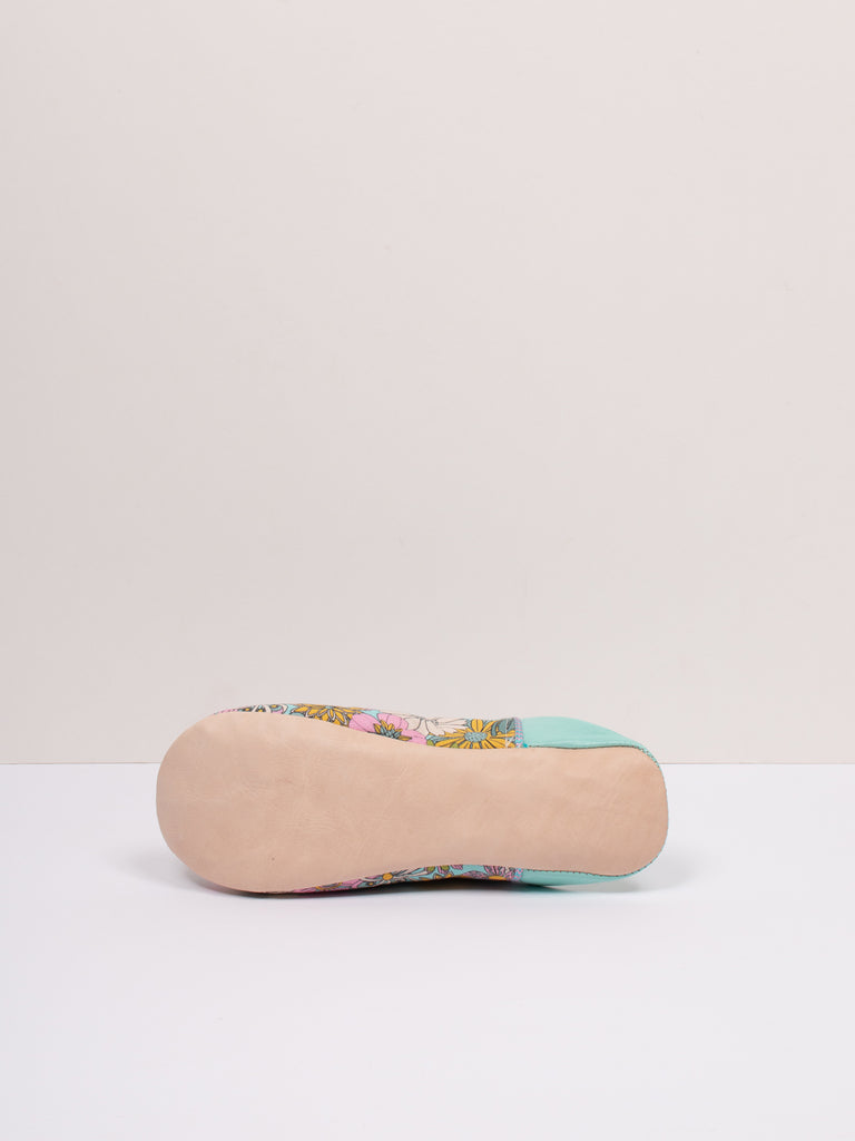 Soft leather sole of the Margot Floral Babouche Slippers
