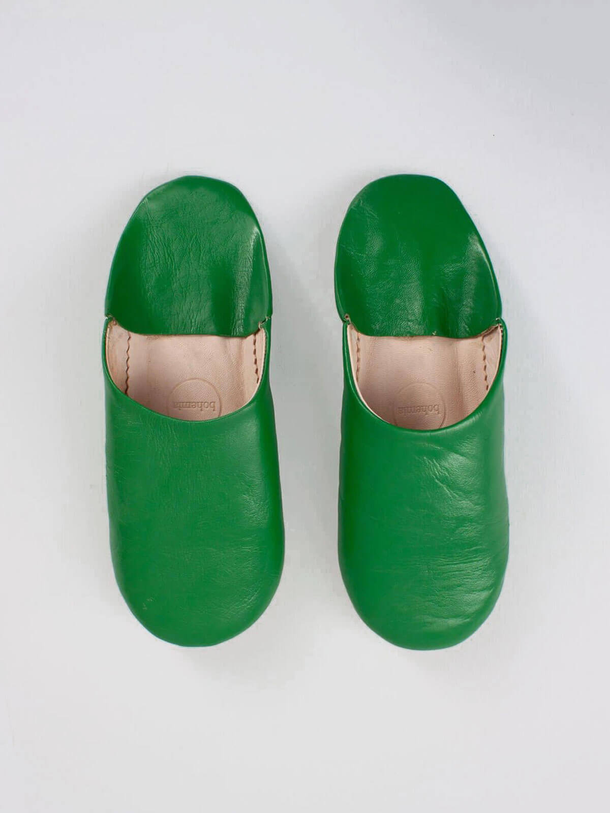 Moroccan Babouche Basic Slippers, Green