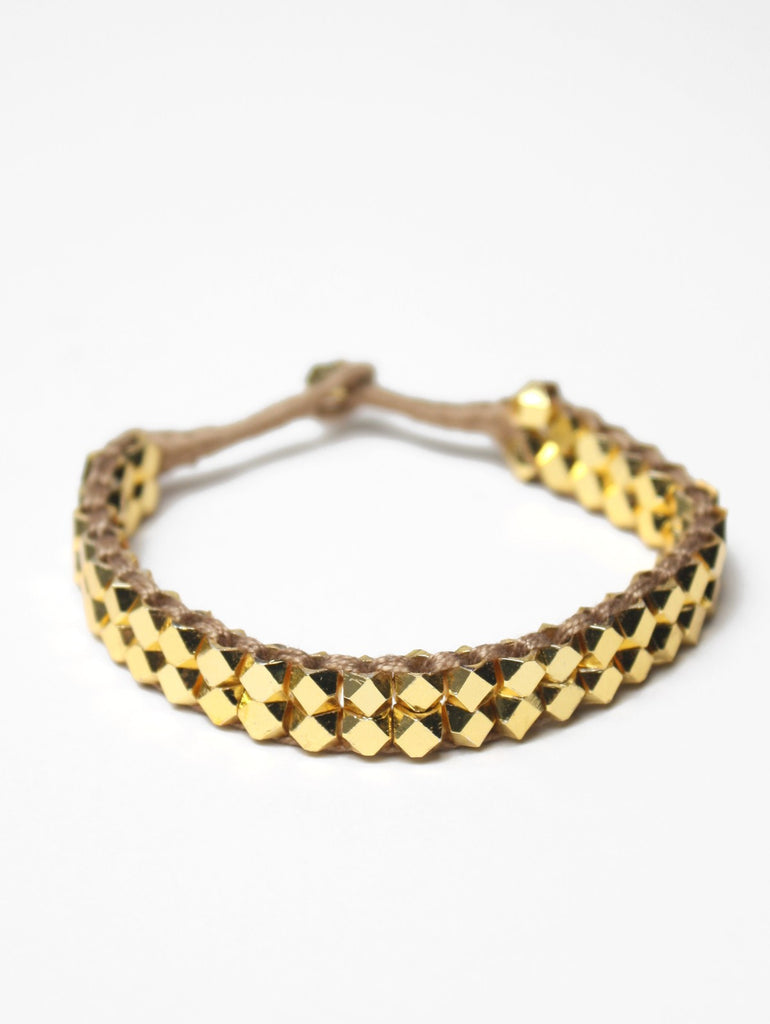 Aurora Gold Bracelet, Taupe - Bohemia Design