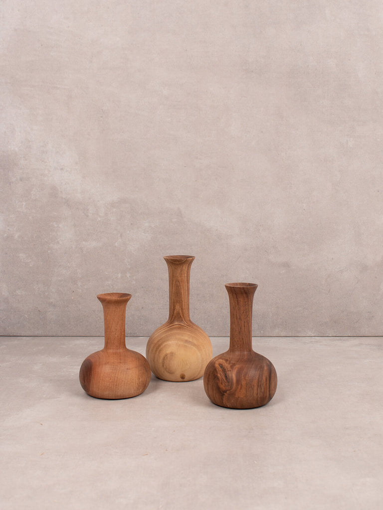Set of three mini wood vases, Joni, by Bohemia design