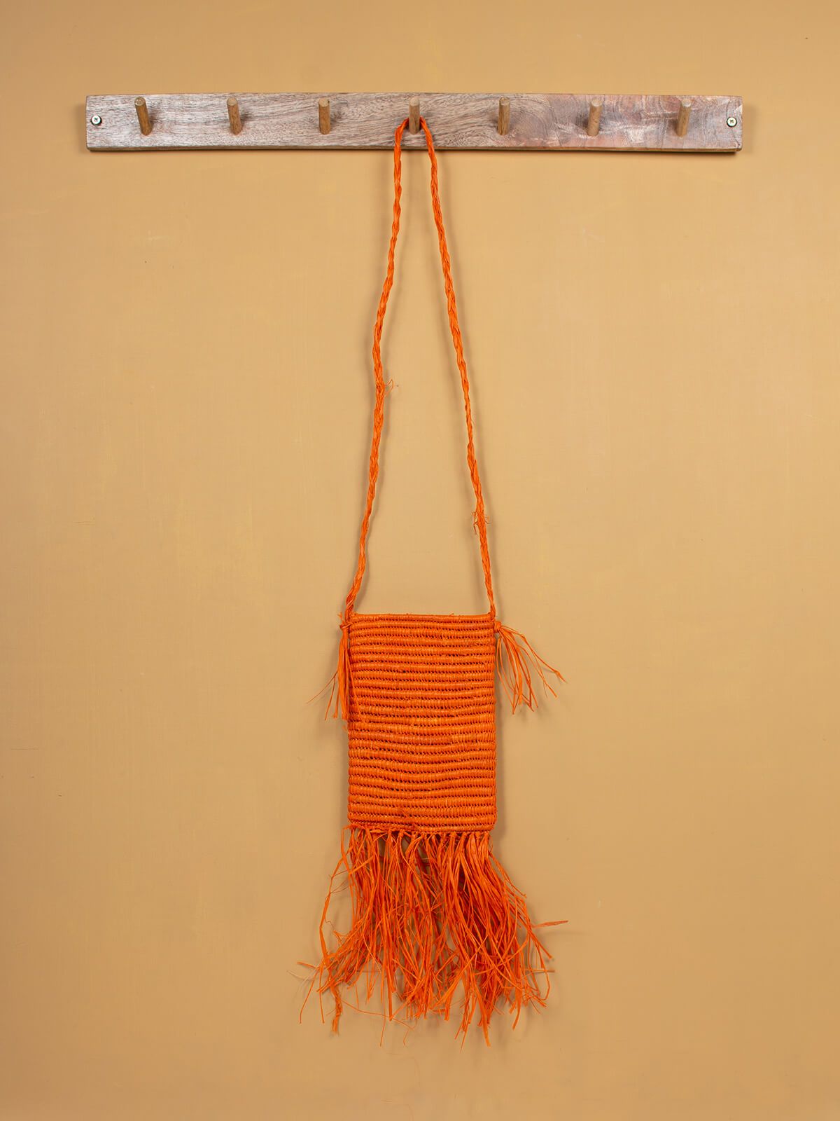 Raffia Tassel Bag, Medium (Sample)