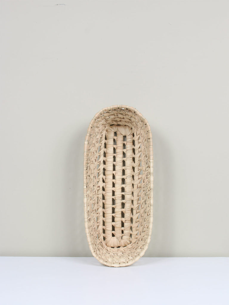 Medium woven rectangular storage basket tray by Bohemia